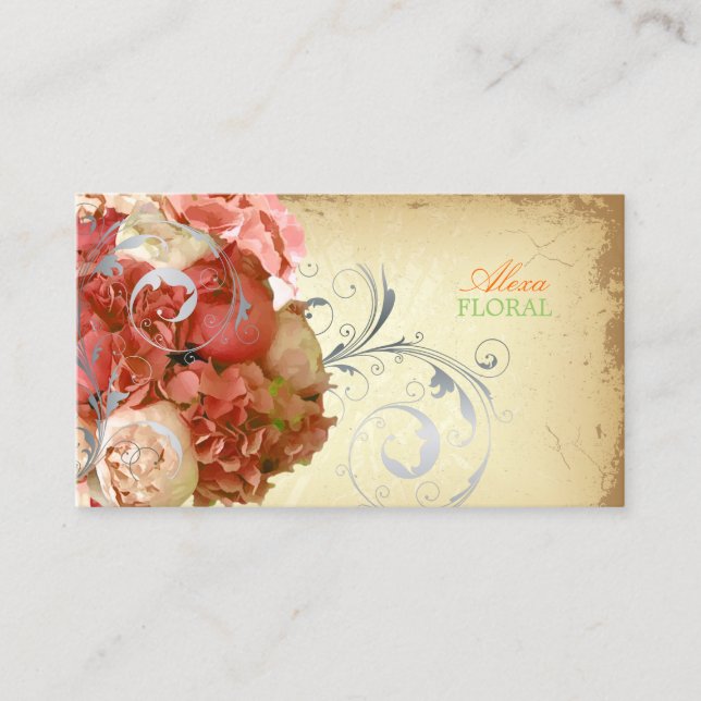 Cartão De Visita Buquê de colheita PixDezines, floristas/cores viva (Frente)