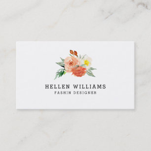Cartão De Visita Buquê de flores de pêssego