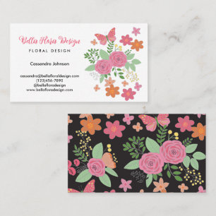 Cartão De Visita Buquê Floral Chic Boho