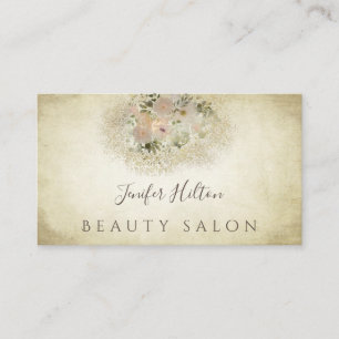 Cartão De Visita Buquê floral Chic vintage boho watercolor