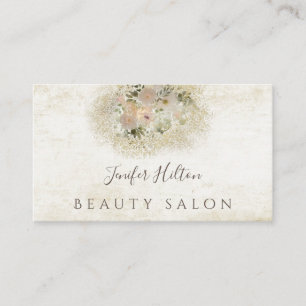 Cartão De Visita Buquê floral Chic vintage boho watercolor