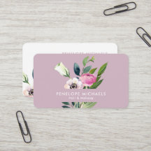 Buquê Floral Minimalista em Aquarela Rosa Pastel