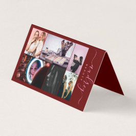 Cartão De Visita Burgundy profissional e assinatura Dourada 6 fotos