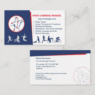 Cartão De Visita business card for SPORT & REMEDIAL MASSAGE