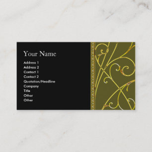 Cartão De Visita business_card_gold_floral