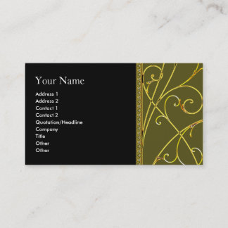Cartão De Visita business_card_gold_floral