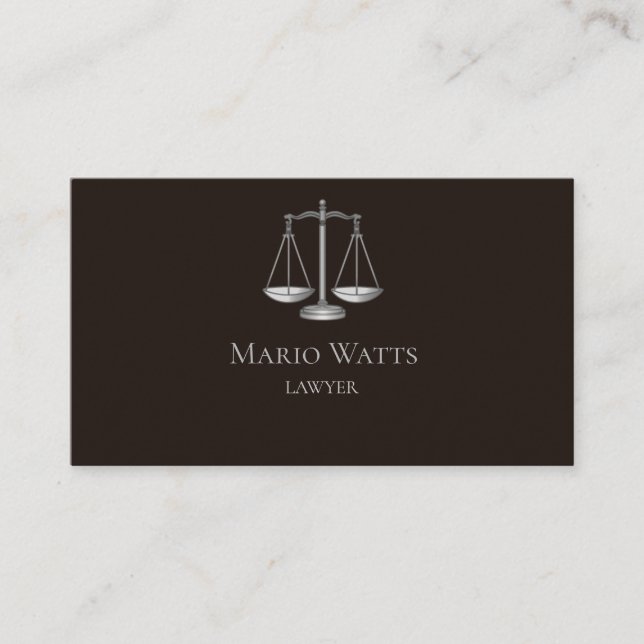 Cartão De Visita Business Card Lawyer Black and Grey (Frente)