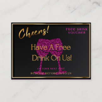 Cartão De Visita Business Card Voucher Free Drink Gift Certificate