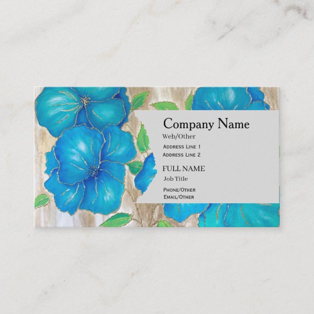 Cartão De Visita Business Card with blue flowers of Petunia (Frente)