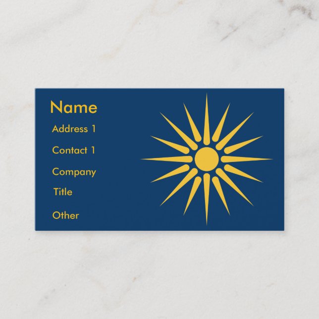 Cartão De Visita Business Card with Flag of Macedonia, Greece (Frente)
