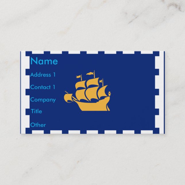 Cartão De Visita Business Card with Flag of Quebec City, Canada (Frente)