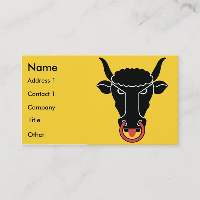 Cartão De Visita Business Card with Flag of Uri, Switzerland (Frente)