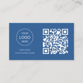 Cartão De Visita Business Card with QR Code | Blue Modern Design
