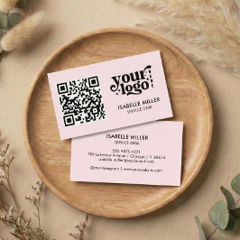 Cartão De Visita Business Card with QR Code | Modern Pink Design