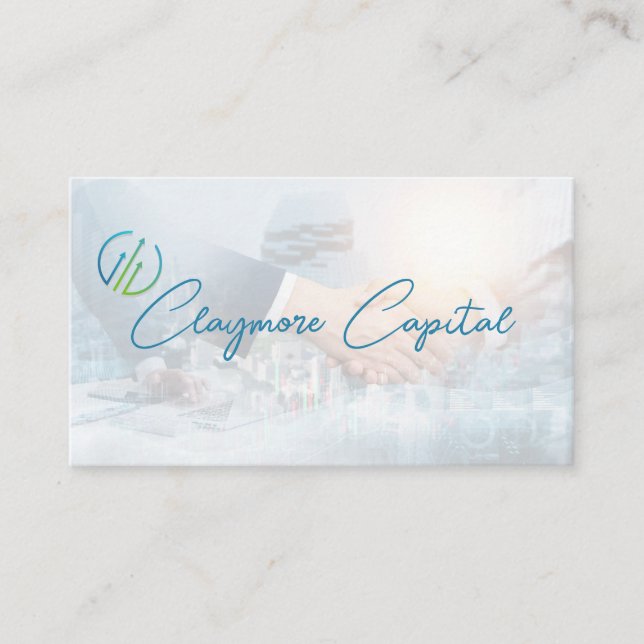 Cartão De Visita Business Deal Hand Shake | Financial Charts (Frente)