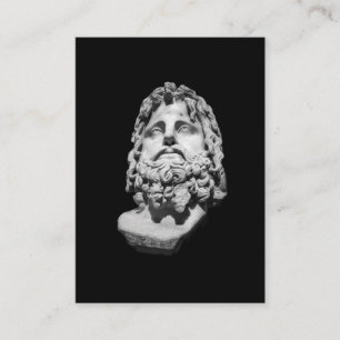 Cartão De Visita Busto de mármore greco-romano clássico preto e bra