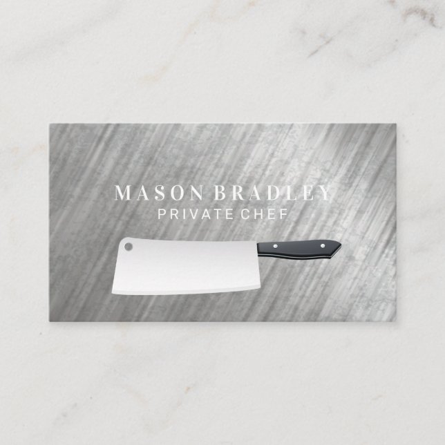 Cartão De Visita Butcher Knife | Fundo metálico (Frente)