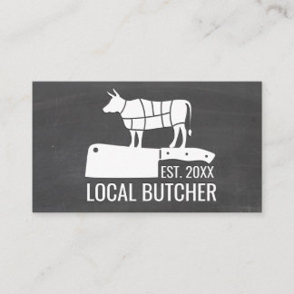Cartão De Visita Butcher Knife | Gráfico de Corte de Carne | Quadro