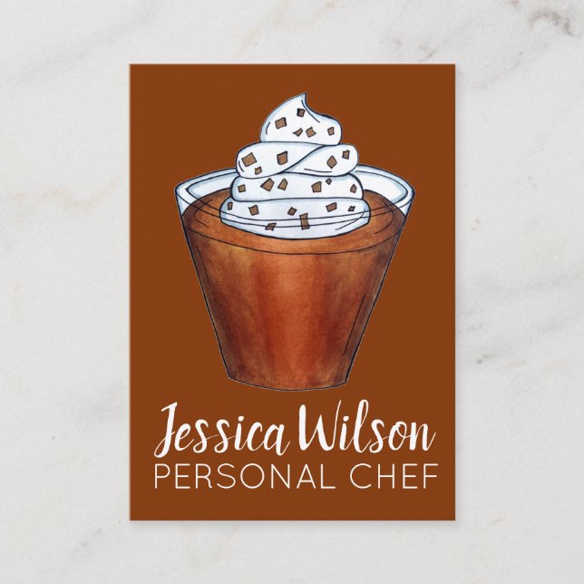 Cartão De Visita Butterscotch Pudim Cream Comida Meridional (Frente)