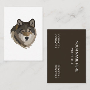 Cartão De Visita Cabeça de Lobo Animal Cinza Lobo Selvagem