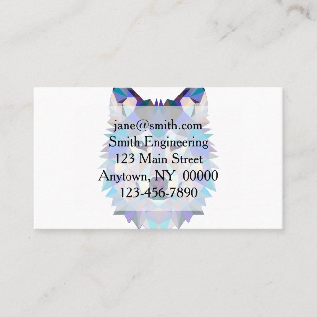 Cartão De Visita Cabeça de lobo geométrico poligonal (Frente)