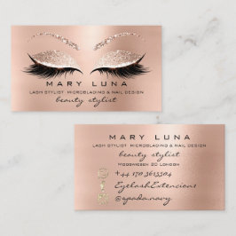 Cartão De Visita Cabeça-de-Orelha Lashes Rosa social rosa-rosa-Dour