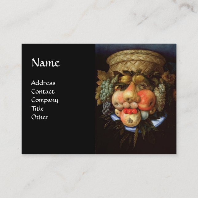 Cartão De Visita Cabeça reversível com cesto de Fruta (Frente)
