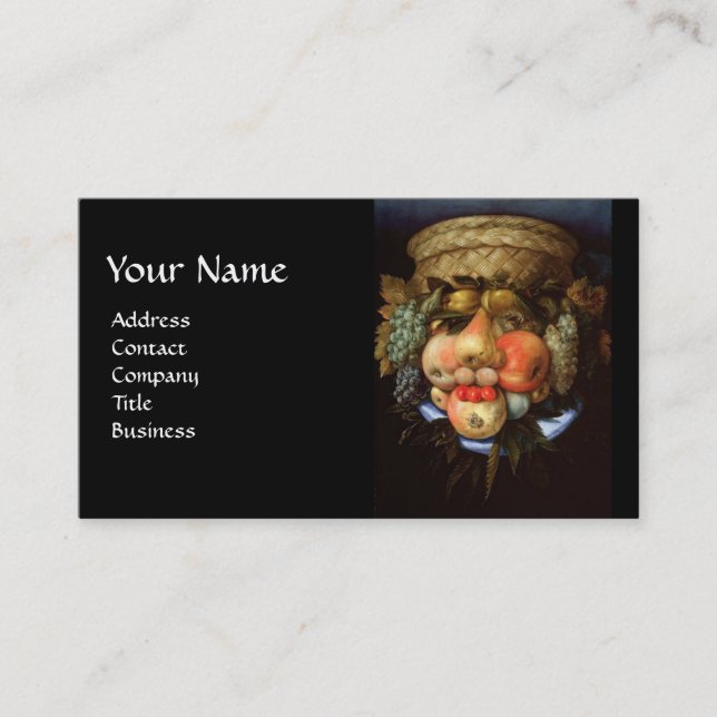 Cartão De Visita Cabeça reversível com cesto de Fruta (Frente)