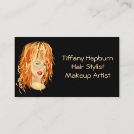 Cartão De Visita Cabeça vermelha elegante do Cosmetologist do