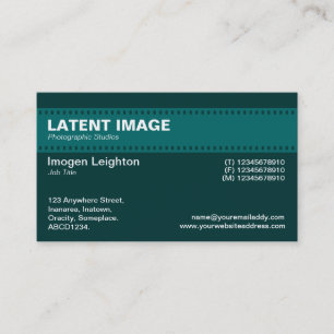 Cartão De Visita Cabeçalho da Fita de Filmes - Sombreados de Verde 