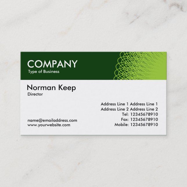 Cartão De Visita Cabeçalho de cor desordenado - tons de verde (Frente)