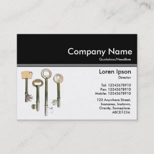 Cartão De Visita Cabeçalho de cor III v2 - Preto - Teclas