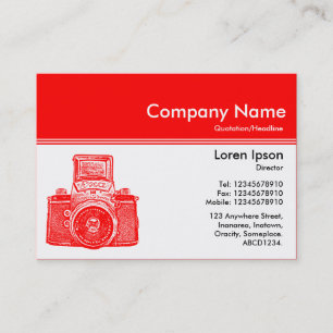 Cartão De Visita Cabeçalho de Cor III v2 - Vermelho - Câmera de Vin