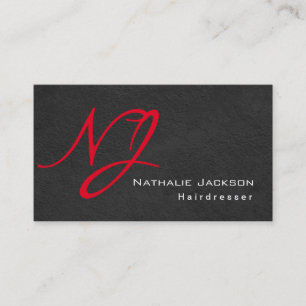 Cartão De Visita Cabeçalho de Textura de Cinzas de Monograma Modern