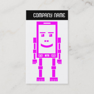 Cartão De Visita Cabeçalho V - Robo-Phone - Magenta