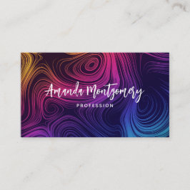 Cartão De Visita Cabeças e Círculos de Abstrato de Groovy Legal