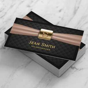 Cartão De Visita Cabeleireiro acolchoado do monograma diamante