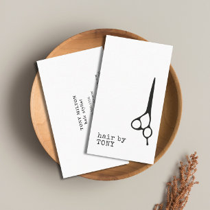 Cartão De Visita Cabeleireiro branco preto mínimo legal