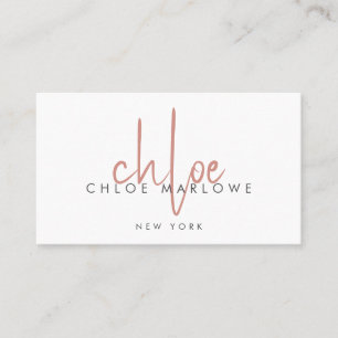 Cartão De Visita Cabeleireiro Chic Minimalista Monograma