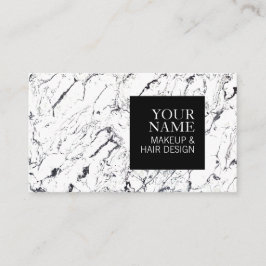 Cartão De Visita Cabeleireiro de mármore branco elegante do