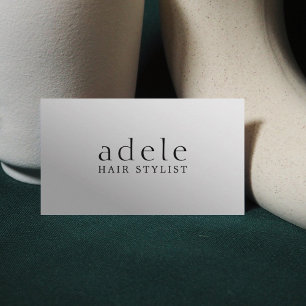 Cartão De Visita Cabeleireiro de prata do falso elegante mínimo