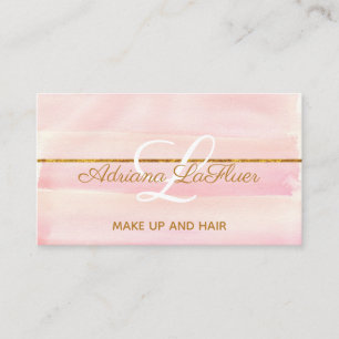 Cartão De Visita Cabeleireiro Dourado cor-de-rosa na moda do