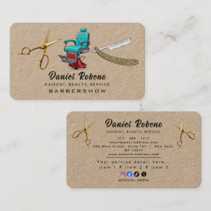 Cartão De Visita Cabeleireiro Elegante Minimalista
