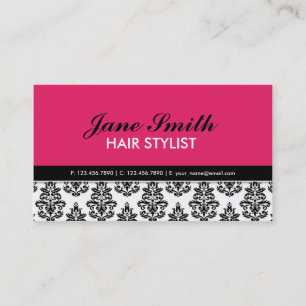 Cartão De Visita Cabeleireiro floral elegante do salão de beleza d