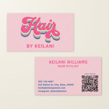 Cabeleireiro Groovy Retro QR Code Cabelos Por