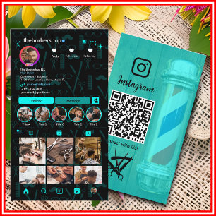 Cartão De Visita Cabeleireiro Loja de Cabeleireiro Instagram Scan p