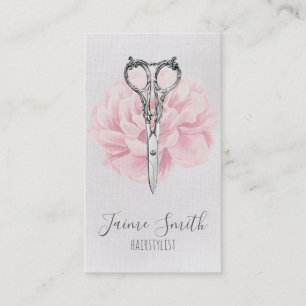 Cartão De Visita cabeleireiro vintage com script floral hairstylist
