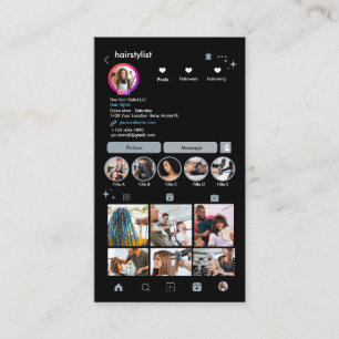 Cartão De Visita Cabelereiro Instagram Azul Poeirento Scan to Conne