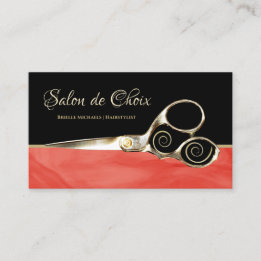 Cartão De Visita Cabelereiro Preto Vermelho