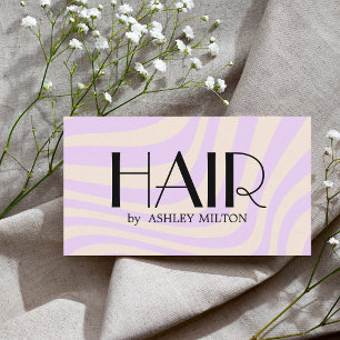 Cartão De Visita Cabelo Abstrato Roxo Pastel Moderno e Elegante
